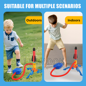 Juguetes para deportes al aire libre Bomba de aire Modelo de pie Juguete Lanzacohetes de espuma Pop up Niños Cohete al cielo - Product Image 3