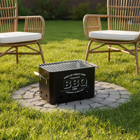 Barbecue au charbon de bois portable Kimleyda, design pliable en fer, style moderne, revêtement poudré, allumage électronique, dispositif de sécurité anti-flamme