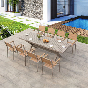 Juego de Mesa y Sillas de Aluminio para Jardín y Patio, Mesa Extensible de Aluminio, Suministro de Fábrica - Product Image 4