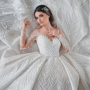 Robe <span class=keywords><strong>de</strong></span> mariée AL1624 Robe <span class=keywords><strong>de</strong></span> <span class=keywords><strong>Marie</strong></span> Blanche 2 en 1, longue traîne, dentelle luxueuse, robe sirène à paillettes pour femme, robe <span class=keywords><strong>de</strong></span> mariée, robe <span class=keywords><strong>de</strong></span> bal - Product Image 2