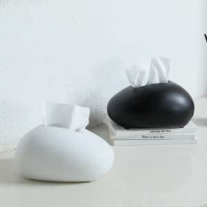 Porte-serviettes en porcelaine <span class=keywords><strong>blanche</strong></span> au design original pour la décoration de la maison et des hôtels, boîte à mouchoirs en céramique de luxe légère et personnalisable avec logo - Product Image 6
