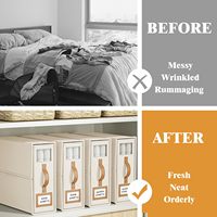 Organiseurs et rangements pliables pour draps de lit, en tissu de lin, avec fenêtre, pour placards et boîtes de rangement pour draps de lit