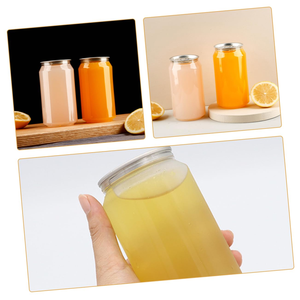Cundao Custom Disposable PET Can With Aluminum Lid Dessert Soda Bubble Tea 330ml 500ml Clear Pull-<b>Ring</b> Plastic Cans Bottles - Product Image 3
