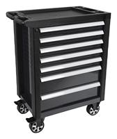 Armoire à outils mobile 2026 à 7 tiroirs en acier laminé à froid, verrouillable, 6 jeux d'outils, capacité de charge 300 kg, pour atelier de réparation automobile, noir et rouge