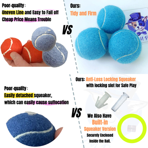 Jouets de tennis durables pour animaux de compagnie, cadeau pour animaux, logo personnalisé, balles de tennis couineuses pour chiens pour l'entraînement - Product Image 4
