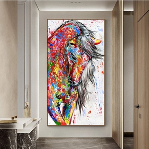 Pinturas al Óleo Abstractas de Caballos de Gran Tamaño, Obras de Arte, Cuadros de Caballos, <span class=keywords><strong>Pintura</strong></span> Moderna de Caballos para Pared - Product Image 6