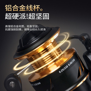 รอกตกปลาโลหะแบบหมุนพร้อมแกนสีทองสำหรับตกปลาด้วยเหยื่อปลอม 0009471 DZ - Product Image 3