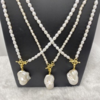 Collar con Colgante de Perlas Barrocas en Forma de Arroz de 3-4mm, Calidad 3A, Perlas Naturales de Agua Dulce Sueltas con Cadena Fina para Mujer, Venta al Por Mayor