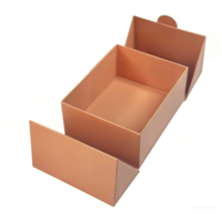 Boîte cadeau écologique à double porte personnalisée QingChuan, emballage de luxe pliable magnétique, gravure laser, boîte rigide orange pour cosmétiques