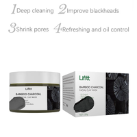 Masque facial en boue cristalline LIFITT au charbon de bambou purifiant, nourrissant, nettoyant en profondeur, hydratation longue durée