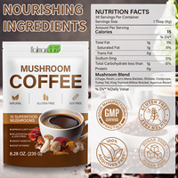 Marque Blanche Biologique 10 Super Aliments Champignons Anti-Stress 235 G Poudre de Champignons pour le Café, Relaxation, Équilibre et Moindre Stress