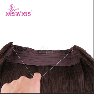 Extensiones de Cabello Halo, Cabello Humano Virgen Remy, Cabello con Hilo Invisible, Sin Cinta Adhesiva, Sin Pegamento, Ancho Ajustable, Clips Seguros, Múltiples Colores T y P - Product Image 4