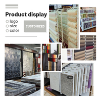 Étagère d'exposition de tapis de vente au détail robuste avec une forte capacité de charge et un support de rouleau de tissu métallique de haute qualité