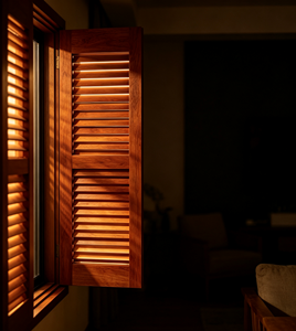 Persianas de Madera Blancas de Estilo Tradicional, Operación Manual, Cubierta para Ventanas de Hogar u Oficina, Forma Rectangular, Superficie Pintada - Product Image 2
