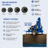 Foreuse hydraulique diesel montée sur remorque pour puits d'eau, profondeur 100M-200M, machine de forage de puits profonds pour la construction de puits profonds