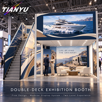 Stand d'exposition double étage TIANYU en tissu tendu sans couture pour salon professionnel, conférence commerciale et espace lounge