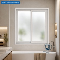 Ventana Corredera Horizontal de Aleación de Aluminio con Rotura de Puente Térmico, Doble Vidrio Esmerilado Templado de Grado MI, Impermeable, para Uso Exterior en Villas