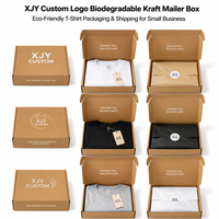 Boîte d'expédition en kraft biodégradable avec logo personnalisé XJY, emballage et expédition de t-shirts écologiques pour les petites entreprises