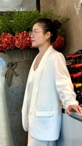 <span class=keywords><strong>Blazer</strong></span> Casual Abierto por Delante para <span class=keywords><strong>Mujer</strong></span> con Logotipo Personalizado, Chaqueta de Traje de Negocios de Color Sólido para Oficina, <span class=keywords><strong>Blazer</strong></span> Elegante de Talla Grande al por Mayor - Product Image 5