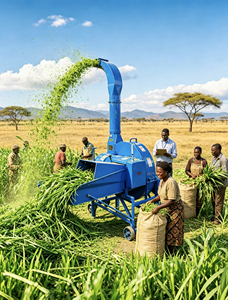 Broyeur de fourrage diesel à pulvérisation haute performance, grande capacité 4000 kg/h <span class=keywords><strong>pour</strong></span> la fabrication d'aliments <span class=keywords><strong>pour</strong></span> animaux à partir d'herbe fraîche, de maïs et de paille sur la ferme - Product Image 2