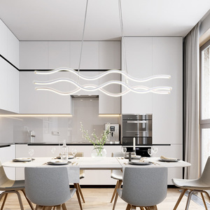 Nouveau design en gros acrylique <span class=keywords><strong>vague</strong></span> led pendentif lumière moderne lampe suspendue lumière <span class=keywords><strong>lustre</strong></span> pour hôtel restaurant - Product Image 3