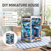 Kit de bricolage artisanal en bois Interstellar Hub DIY Book Nook, puzzle 3D en bois, métal, plastique, papier, lumière LED, science-fiction, échelle 1:32