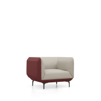 Fauteuil d'appoint carré minimaliste en cuir, couleur unie, pour bureau et espace commercial – Vente en gros
