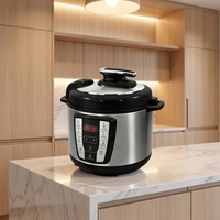 Cuisinière électrique à pression GB-PC1450 8 fonctions 5L 800W à usage commercial, contrôle par micro-ordinateur, cuve intérieure en fer-aluminium