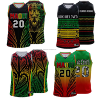 Maorí personalizado tatuaje baloncesto Jersey sublimación impresión Rasta Australia Jersey deportes baloncesto camisetas equipo uniformes
