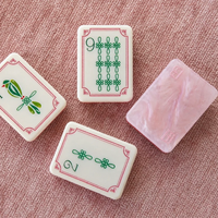 Tuiles de Mahjong Américaines en Opale Rose de Luxe, Ensemble de 160 Tuiles, Artisanat en Acrylique Premium, Collection Héritage Chinois pour les Vacances