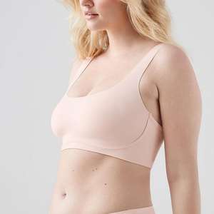 Nuevo sujetador sexy con cuello en U para mujer, inalámbrico, con doble relleno, <span class=keywords><strong>copa</strong></span> 2, push-up, para busto <span class=keywords><strong>grande</strong></span>, tipo camiseta, <span class=keywords><strong>copa</strong></span> completa - Product Image 4