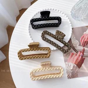 Large Square Hair <b>Clips</b> 13 Cm Quilted Design For Women Daily Use - Product Image 2