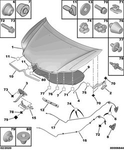 Parti Automobilistiche Adatte per il Modello 2011 e Successivi, Cuscinetti Isolanti per Cofano <span class=keywords><strong>Citroen</strong></span> OEM 7979J2 - Product Image 4