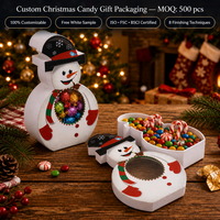 Boîtes cadeaux de Noël en forme de bonhomme de neige, boîtes d'emballage pour bonbons de Noël avec fenêtre transparente, boîtes rigides en papier personnalisées pour chocolats