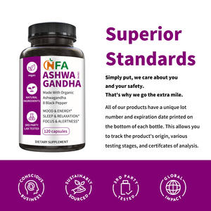 Cápsulas de Ashwagandha Oraganic de buena calidad con beneficios de fórmula superior para adultos promueve la calidad del sueño tranquilo Cápsulas veganas - Product Image 4