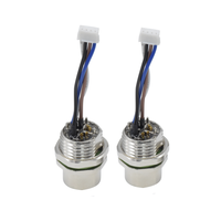 Conectores M12 Hembra 8 pines Terminal Arnés de cables Enchufes de cable de aviación Montaje en panel M12 Conector impermeable codificado en X con cable