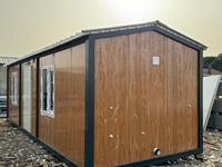 Maisonnette personnalisée de 20 pieds, préfabriquée, élégante, de qualité supérieure, avec finition bois, portable, modulaire, en conteneur, avec toit à pignon