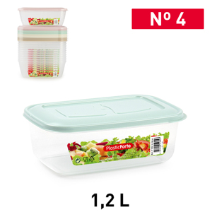 Contenitore per Alimenti PlasticForte 1,2 L, Durevole e Riutilizzabile per Conservazione Domestica - Product Image 1