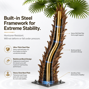 Palmier artificiel géant ignifuge B1 de 10 m, faux palmier Washingtonia K/D, grande plante artificielle pour la décoration de projets de centres commerciaux - Product Image 5