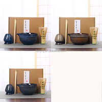 Nouvel ensemble de thé matcha japonais en céramique écologique de luxe à fleurs de cerisier, 7 pièces, bol, fouet à thé, chapeau, outil