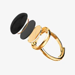 fashion jewelry rings totwoo MEET Black Agate NFC Smart Ring fine jewelry women ring couples gift set business card social