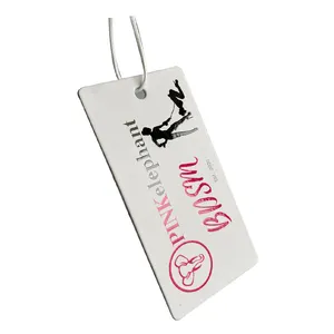 Di alta qualità di lusso di cartone di spessore Logo personalizzato con corda spilla goffratura carta da stampa opaca Hang Tag Label per abbigliamento