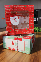 Copo de nieve Navidad 4 agujeros Cupcake Cup Cajas Navidad Bento Cake y Cupcake Box con ventana