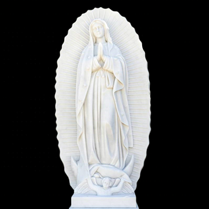 Prestigiosa decorazione di spazi religiosi e domestici splendidamente scolpito pietra bianca grandi statue all'aperto vergine maria - Product Image 5