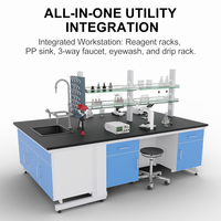 Banc de laboratoire personnalisé avec tiroirs, bancs de travail modulaires avec casiers en bois pour laboratoire de culture cellulaire