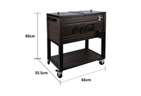Axxzon – glacière en métal 60l, Style industriel moderne, bonne efficacité, Logo de marque personnalisé, chariot à glace avec grain en bois