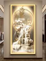 Peinture sur cristal Art Déco de luxe, nature morte, avec éclairage LED, art mural décoratif pour couloir, salon, véranda