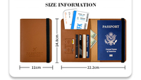 Portefeuille de voyage en PU tendance avec sangle pour voyage, porte-passeport en cuir PU grande capacité, logo personnalisé, cadeaux promotionnels pour entreprises