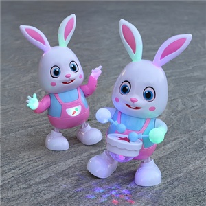 Jouet éducatif pour enfants avec logo personnalisé, lapins de dessin animé dansants et chantants, fonctionnant sur piles, avec musique et lumière, pour un cadeau de Pâques - Product Image 4