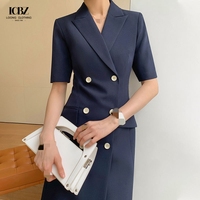 Ensemble Blazer et Pantalon Grandes Tailles pour Femmes, Costume Deux Pièces, Tenue Formelle de Bureau, Jupe-tailleur Élégante pour Dames